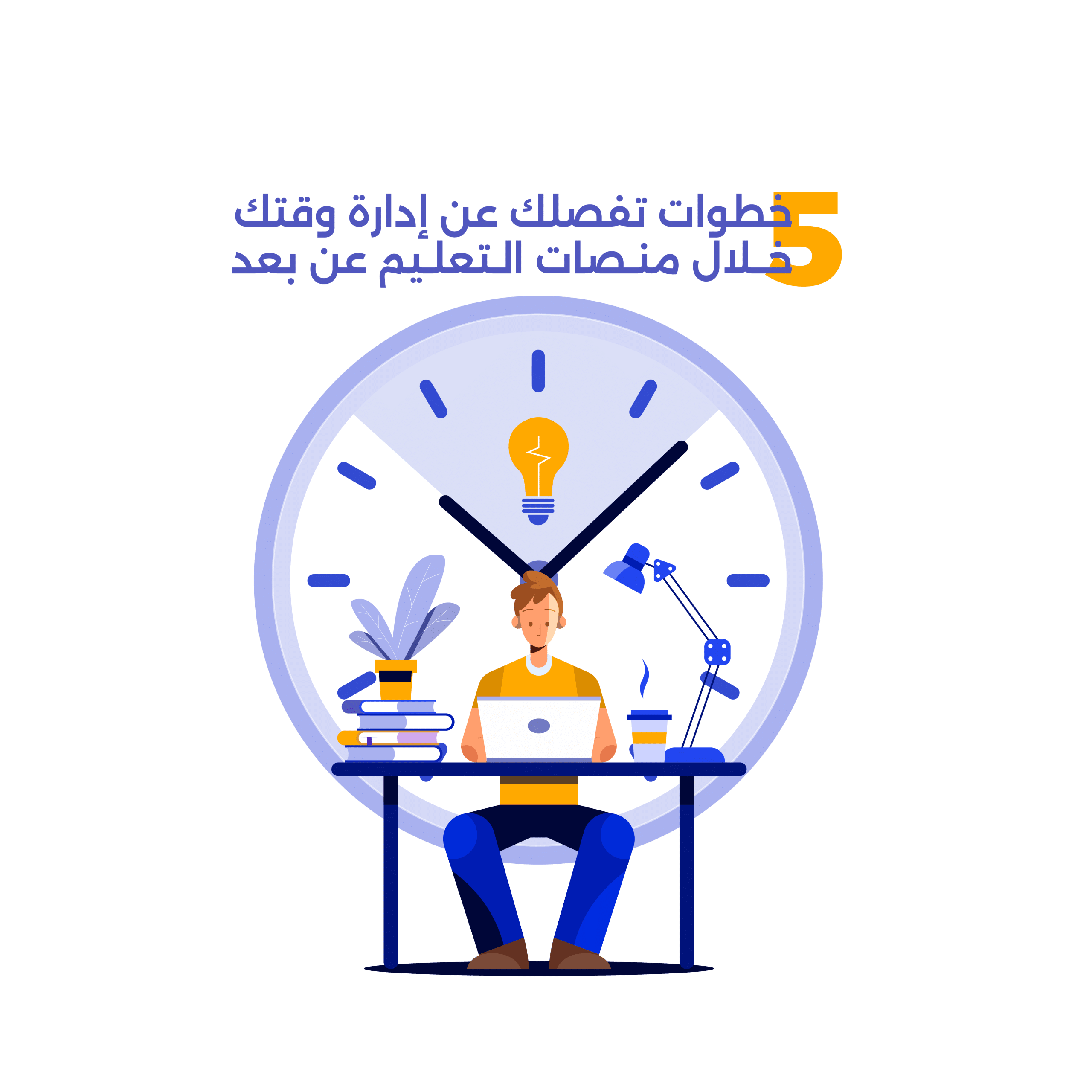 5 خطوات تفصلك عن إدارة وقتك خلال أنظمة التعليم عن بعد