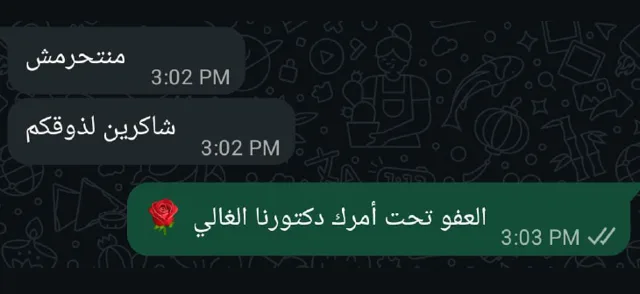 رسالة واتساب من عميل سبيل